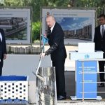 İlham Əliyev Naxçıvan şəhərində sosial evlər kompleksinin təməlini qoyub