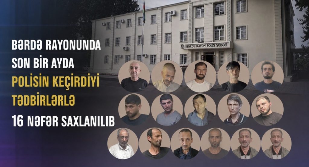 Bərdə rayonunda son bir ayda polisin keçirdiyi tədbirlərlə 16 nəfər saxlanılıb -VİDEO