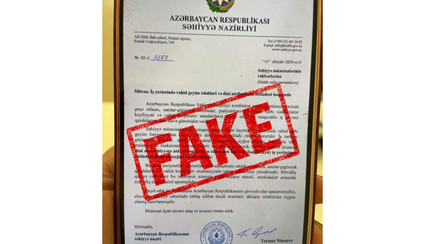 Media və Yayım Şurası və Səhiyyə Nazirliyi birgə açıqlama YAYDI