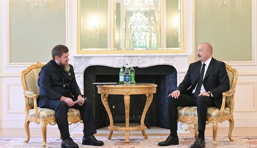 İlham Əliyev Kadırovu qəbul etdi – FOTOLAR